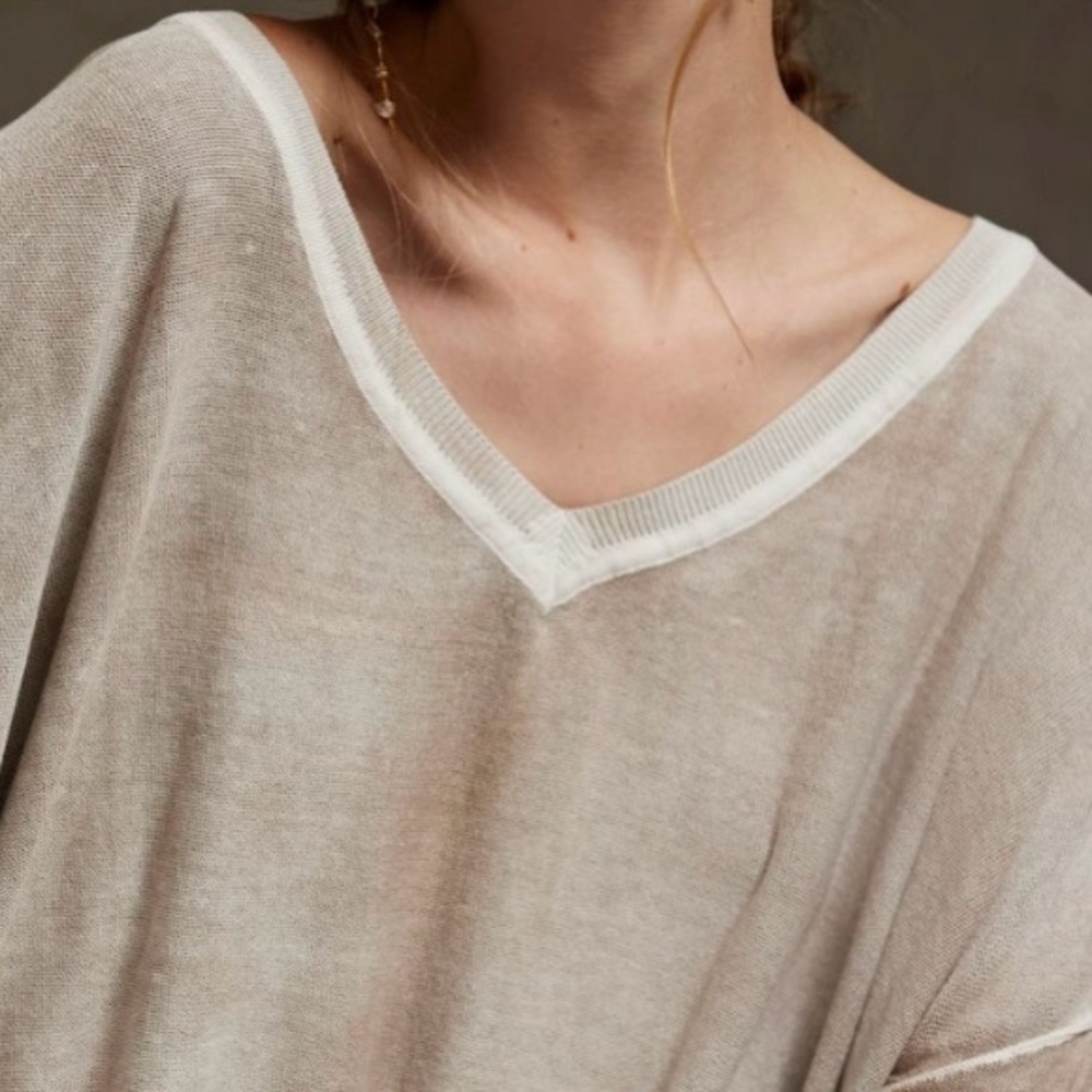 Free People Gibson V-Neck Pullover Women Top Sweater Medium - Picture 9 of 15